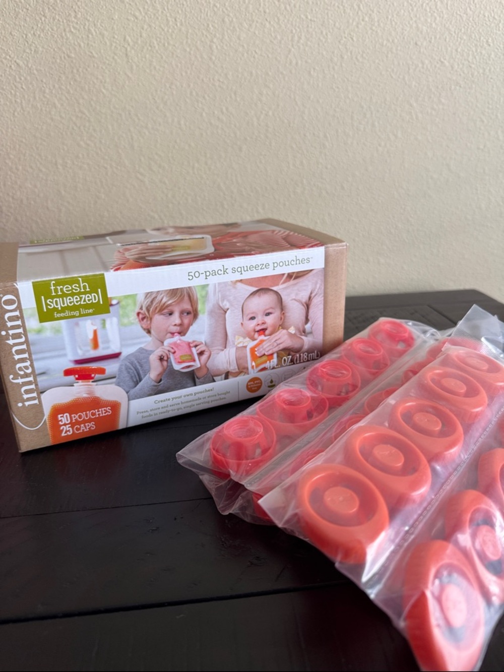 Infantino Fresh Squeeze Lot 50 Pouches and 65 Caps